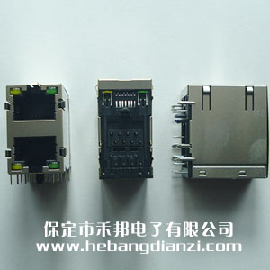 RJ45臥式雙層網(wǎng)口座 帶燈
